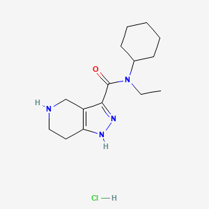 molecular formula C15H25ClN4O B1424831 N-Cyclohexyl-N-ethyl-4,5,6,7-tetrahydro-1H-pyrazolo[4,3-c]pyridine-3-carboxamide HCl CAS No. 1219982-56-5