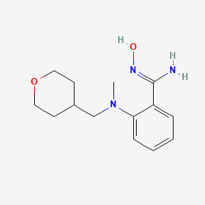 molecular formula C14H21N3O2 B1424832 N'-Hydroxy-2-[methyl(tetrahydro-2H-pyran-4-ylmethyl)amino]benzenecarboximidamide CAS No. 1220040-43-6