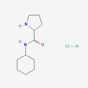 molecular formula C11H21ClN2O B1424836 N-Cyclohexyl-2-pyrrolidinecarboxamidehydrochloride CAS No. 1236261-57-6