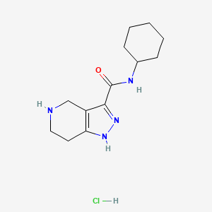 molecular formula C13H21ClN4O B1424837 盐酸 N-环己基-4,5,6,7-四氢-1H-吡唑并[4,3-c]吡啶-3-甲酰胺 CAS No. 1220029-06-0