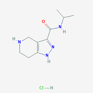 molecular formula C10H17ClN4O B1424838 N-Isopropyl-4,5,6,7-tetrahydro-1H-pyrazolo[4,3-c]-pyridine-3-carboxamide hydrochloride CAS No. 1220036-91-8