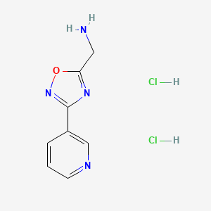 molecular formula C8H10Cl2N4O B1424858 (3-(吡啶-3-基)-1,2,4-恶二唑-5-基)甲胺二盐酸盐 CAS No. 1208081-52-0