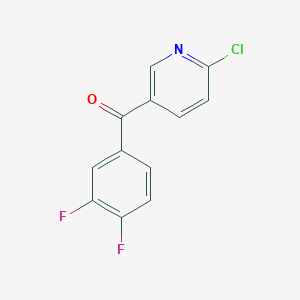 molecular formula C12H6ClF2NO B1424860 2-氯-5-(3,4-二氟苯甲酰基)吡啶 CAS No. 1187169-69-2