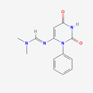 molecular formula C13H14N4O2 B1424865 N'-(2,6-二氧代-3-苯基-1,2,3,6-四氢嘧啶-4-基)-N,N-二甲基亚甲基甲酰胺 CAS No. 658061-30-4