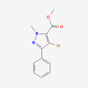 molecular formula C12H11BrN2O2 B1424866 4-溴-1-甲基-3-苯基-1H-吡唑-5-甲酸甲酯 CAS No. 1245570-21-1