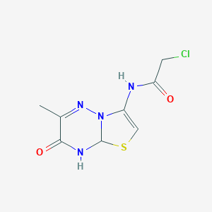 B1424867 2-chloro-N-(6-methyl-7-oxo-8,8a-dihydro-7H-[1,3]thiazolo[3,2-b][1,2,4]triazin-3-yl)acetamide CAS No. 1256627-72-1