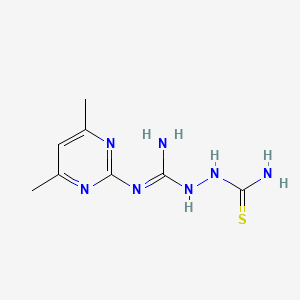 B1424868 2-[[(4,6-Dimethylpyrimidin-2-yl)amino](imino)methyl]hydrazinecarbothioamide CAS No. 1256628-05-3