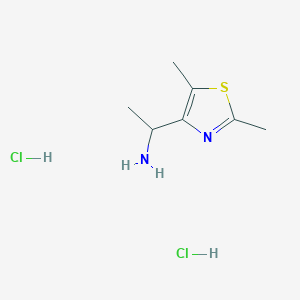 molecular formula C7H14Cl2N2S B1424870 [1-(2,5-二甲基-1,3-噻唑-4-基)乙基]胺二盐酸盐 CAS No. 1255718-04-7