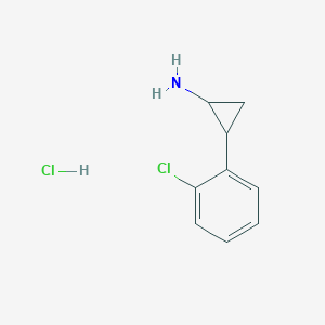molecular formula C9H11Cl2N B1424875 2-(2-氯苯基)环丙-1-胺盐酸盐 CAS No. 90562-29-1