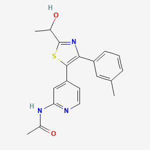 N-[4-[2-(1-Hydroxyethyl)-4-(3-methylphenyl)-1,3-thiazol-5-YL]-2-pyridyl]acetamide