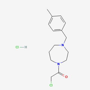 molecular formula C15H22Cl2N2O B1424884 盐酸2-氯-1-{4-[(4-甲苯基)甲基]-1,4-二氮杂环戊-1-基}乙烷-1-酮 CAS No. 1258649-61-4