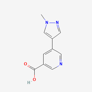 molecular formula C10H9N3O2 B1424896 5-(1-methyl-1H-pyrazol-4-yl)pyridine-3-carboxylic acid CAS No. 1055971-67-9