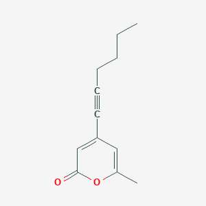 2H-Pyran-2-one, 4-(1-hexynyl)-6-methyl-