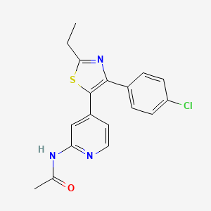 molecular formula C18H16ClN3OS B14249875 N-[4-[4-(4-Chlorophenyl)-2-ethyl-1,3-thiazol-5-YL]-2-pyridyl]acetamide CAS No. 365430-45-1