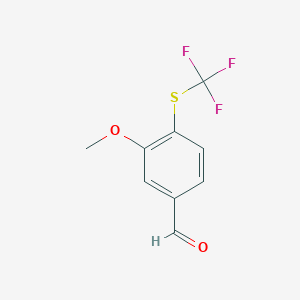molecular formula C9H7F3O2S B1424988 3-甲氧基-4-[(三氟甲基)硫代]苯甲醛 CAS No. 1311316-18-3