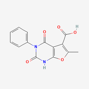 B1424993 6-methyl-2,4-dioxo-3-phenyl-1H,2H,3H,4H-furo[2,3-d]pyrimidine-5-carboxylic acid CAS No. 1311315-84-0