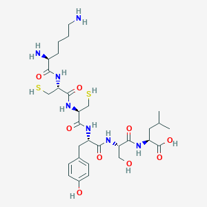 (2S)-2-[[(2S)-2-[[(2S)-2-[[(2R)-2-[[(2R)-2-[[(2S)-2,6-diaminohexanoyl]amino]-3-sulfanylpropanoyl]amino]-3-sulfanylpropanoyl]amino]-3-(4-hydroxyphenyl)propanoyl]amino]-3-hydroxypropanoyl]amino]-4-methylpentanoic acid