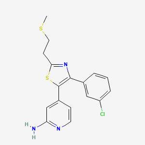 4-{4-(3-Chlorophenyl)-2-[2-(methylsulfanyl)ethyl]-1,3-thiazol-5-yl}pyridin-2-amine