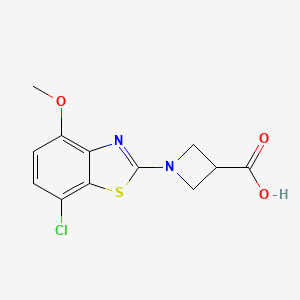 molecular formula C12H11ClN2O3S B1425008 1-(7-氯-4-甲氧基-1,3-苯并噻唑-2-基)氮杂环丁烷-3-羧酸 CAS No. 1283109-25-0