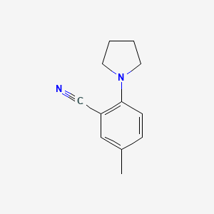 molecular formula C12H14N2 B1425016 5-Methyl-2-(pyrrolidin-1-yl)benzonitrile CAS No. 1311317-26-6