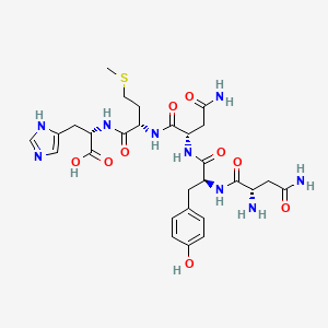 molecular formula C28H39N9O9S B14250298 H-Asn-Tyr-Asn-Met-His-OH CAS No. 251325-04-9