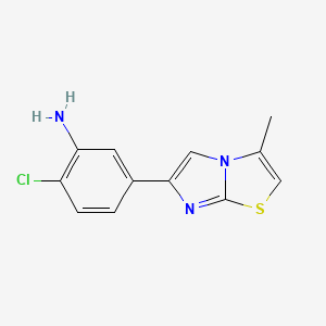 B1425035 [2-Chloro-5-(3-methylimidazo[2,1-b][1,3]thiazol-6-yl)phenyl]amine CAS No. 1283108-20-2