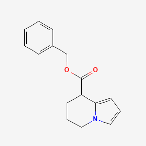 molecular formula C16H17NO2 B14250354 8-Indolizinecarboxylic acid, 5,6,7,8-tetrahydro-, phenylmethyl ester CAS No. 185626-95-3