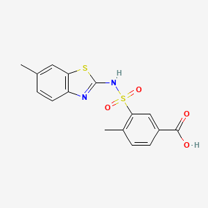 4-Methyl-3-[(6-methyl-1,3-benzothiazol-2-yl)sulfamoyl]benzoic acid