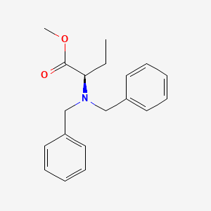 Butanoic acid, 2-[bis(phenylmethyl)amino]-, methyl ester, (2R)-