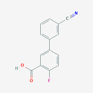 B1425074 3'-Cyano-4-fluoro-[1,1'-biphenyl]-3-carboxylic acid CAS No. 1183926-58-0