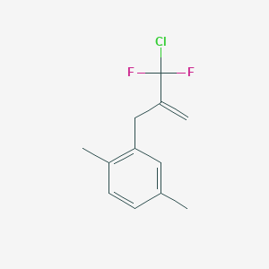 molecular formula C12H13ClF2 B14250748 Benzene, 2-[2-(chlorodifluoromethyl)-2-propenyl]-1,4-dimethyl- CAS No. 183382-83-4