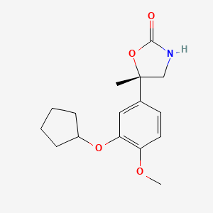 (5S)-5-[3-(Cyclopentyloxy)-4-methoxyphenyl]-5-methyl-1,3-oxazolidin-2-one