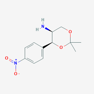 molecular formula C12H16N2O4 B14250757 (4S,5S)-2,2-dimethyl-4-(4-nitrophenyl)-1,3-dioxan-5-amine CAS No. 330214-85-2