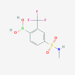 molecular formula C8H9BF3NO4S B1425089 4-(N-甲基磺酰基)-2-三氟甲基苯硼酸 CAS No. 1402238-37-2