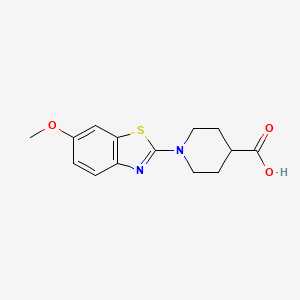 molecular formula C14H16N2O3S B1425093 1-(6-甲氧基苯并[d]噻唑-2-基)哌啶-4-羧酸 CAS No. 1282321-65-6