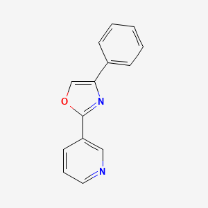 molecular formula C14H10N2O B14250941 Pyridine, 3-(4-phenyl-2-oxazolyl)- CAS No. 504415-44-5