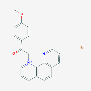 molecular formula C21H17BrN2O2 B14250985 1,10-Phenanthrolinium, 1-[2-(4-methoxyphenyl)-2-oxoethyl]-, bromide CAS No. 468084-10-8