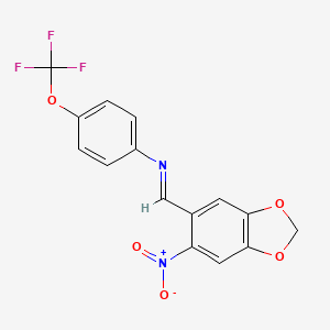 N-[(E)-(6-nitro-1,3-benzodioxol-5-yl)methylidene]-4-(trifluoromethoxy)aniline