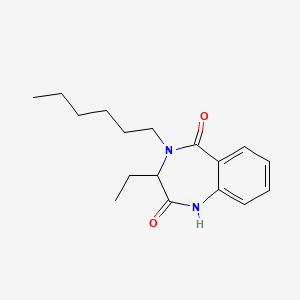 1H-1,4-Benzodiazepine-2,5-dione, 3-ethyl-4-hexyl-3,4-dihydro-