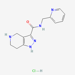 molecular formula C13H16ClN5O B1425108 盐酸 N-(2-吡啶基甲基)-4,5,6,7-四氢-1H-吡唑并[4,3-c]吡啶-3-甲酰胺 CAS No. 1220035-40-4