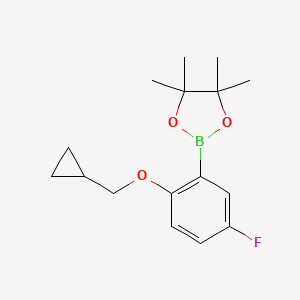 molecular formula C16H22BFO3 B1425119 2-[2-(环丙基甲氧基)-5-氟苯基]-4,4,5,5-四甲基-1,3,2-二氧杂硼环丁烷 CAS No. 1185836-97-8