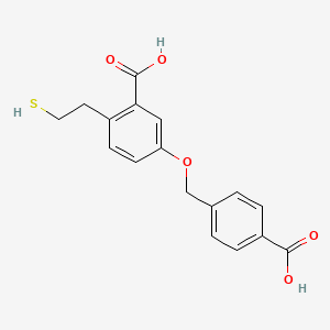 Benzoic acid, 5-[(4-carboxyphenyl)methoxy]-2-(2-mercaptoethyl)-