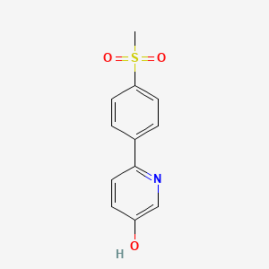 molecular formula C12H11NO3S B1425144 6-(4-(甲磺酰基)苯基)吡啶-3-醇 CAS No. 1032825-20-9