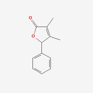 molecular formula C12H12O2 B14251544 3,4-Dimethyl-5-phenylfuran-2(5H)-one CAS No. 481054-49-3