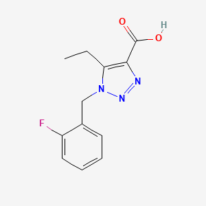 molecular formula C12H12FN3O2 B1425170 5-ethyl-1-(2-fluorobenzyl)-1H-1,2,3-triazole-4-carboxylic acid CAS No. 1267882-46-1