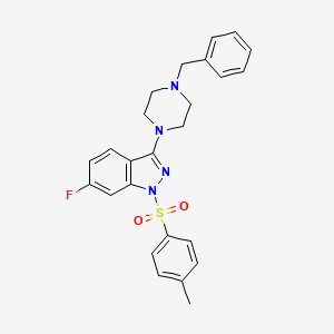 3-(4-Benzyl-1-piperazinyl)-6-fluoro-1-[(4-methylphenyl)sulfonyl]-1H-indazole