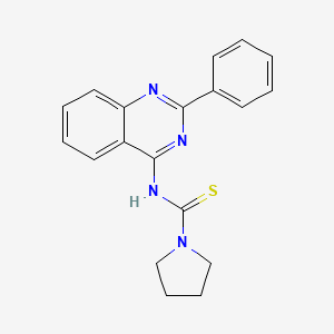 1-Pyrrolidinecarbothioamide, N-(2-phenyl-4-quinazolinyl)-