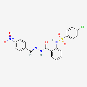 2-[(4-chlorophenyl)sulfonylamino]-N-[(4-nitrophenyl)methylideneamino]benzamide