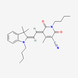 molecular formula C27H33N3O2 B14251934 (5E)-1-butyl-5-[(2E)-2-(1-butyl-3,3-dimethylindol-2-ylidene)ethylidene]-4-methyl-2,6-dioxopyridine-3-carbonitrile 