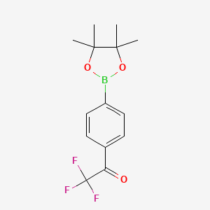 molecular formula C14H16BF3O3 B1425214 2,2,2-三氟-1-(4-(4,4,5,5-四甲基-1,3,2-二氧杂硼烷-2-基)苯基)乙酮 CAS No. 1004294-77-2